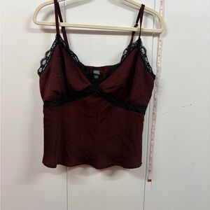 Wild Fable Burgundy and Black Lace Camisole